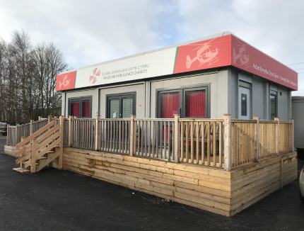 A picture of the porter-cabin in Welshpool